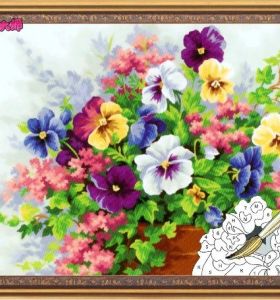 Ventas al por mayor diy pintura con números G143 imagen de la flor con pintura jarrón jia cai tian yan pintura marca del muchacho