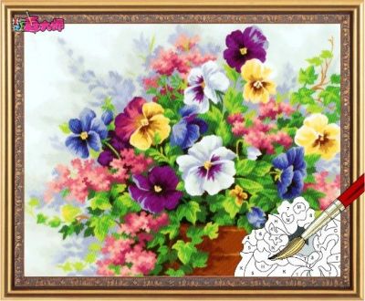 wholesales diy painting with numbers G143 flower picture with vase painting jia cai tian yan paint boy brand