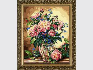 Paintboy diy pintura al óleo digital de, Pintura al óleo imagen de la flor del diseño