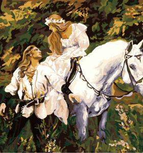 Pintura del caballo, Pintura por número de animales imagen - del medio ambiente de acrílico pintura - alcance