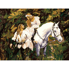 Pferdemalerei, gemälde von nummer tier bild- Umwelt acrylfarbe- Erreichen