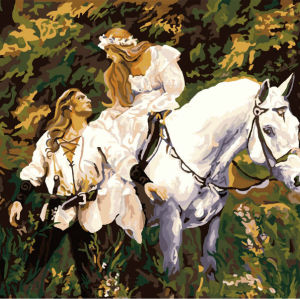 horse painting ,painting by number animal picture- environmental acrylic paint - REACH
