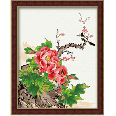 Diy de aceite de fotos por números - pintura al óleo principiante kit - de la lona pintura al óleo set - Diy arte chino pintura de la flor