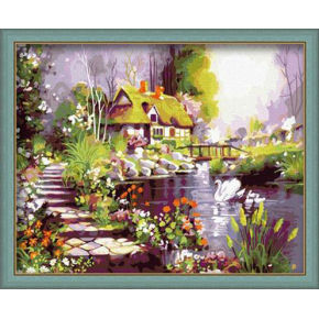 Malen nach zahlen- Umwelt acrylfarbe- Landschaft leinwand gemälde g096