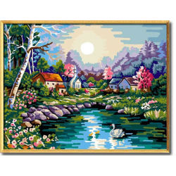 Landschaftsmalerei mit Zahlen- Umwelt acrylfarbe- g101