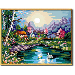 Landschaftsmalerei mit Zahlen- Umwelt acrylfarbe- g101
