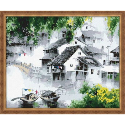 Landschaft acryl-malerei nach zahlen- malen Junge 40*50cm- yiwu fabrik großhandel