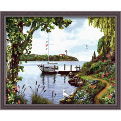 Malen nach zahlen- en71-3- astmd- 4236 seelandschaft acrylfarbe- Lack Junge 40*50cm