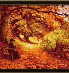 Diy pintura con números del árbol de otoño del cuadro de la lona pintura