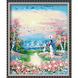 Diy malen mit Zahlen- en71-3- astmd- 4236 Landschaft acrylfarbe- Lack Junge 40*50cm g118