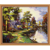 abstract scenery oil painting by numbers yiwu factory new landscape picture painting