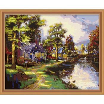 abstract scenery oil painting by numbers yiwu factory new landscape picture painting