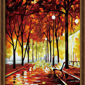 Diy oil pictures by numbers-oil painting beginner kit-canvas oil painting set-diy art set-tree photo