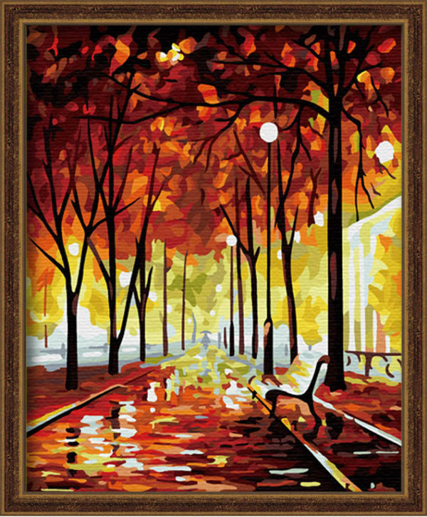 Diy oil pictures by numbers-oil painting beginner kit-canvas oil painting set-diy art set-tree photo