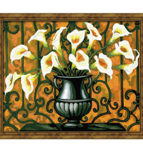 Flor pintura al óleo por los números 40 * 50 cm de aceite abstracto de las flores pintura G180
