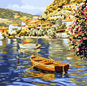 oil painting beginner kit-canvas oil painting set-diy art set-G181 seascape oil painting
