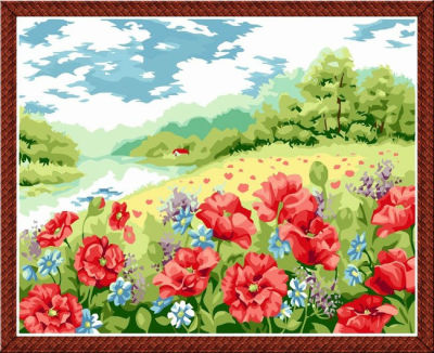 oil painting beginner kit-canvas oil painting set- G196 flower painting by numbers