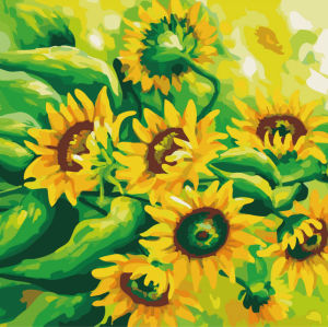 sunflower oil painting by numbers Excellent Canvas Handmade oil painting