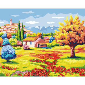 En71-3- astmd- 4236 acryl paintby Zahl- Landschaft schönen Baum blume Photo Paint Junge 40*50cm