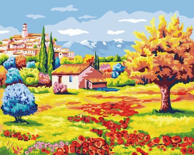 EN71-3 - ASTMD-4236 acrylic paintby number - landscape beautiful tree flower photo paint boy 40*50cm