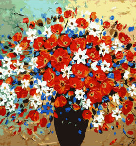 Pintura por números - acrílico pintura de la flor por números, Caliente foto de la flor pintura