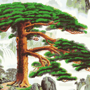 chinese tree picture oil painting by numbers factory best selling 2015