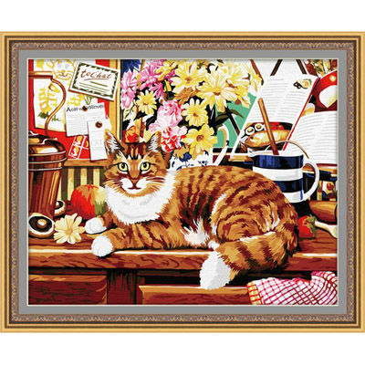 The best oil painting in China cat design painting by numbers G030