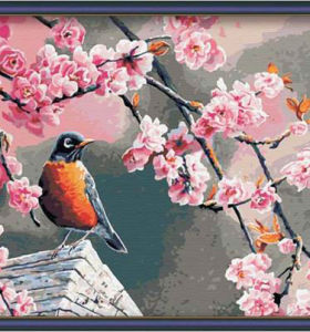 Canvas, Acrylic Paint,oil painting beginner kit- paint boy 40*50cm flower and bird picture oil painting