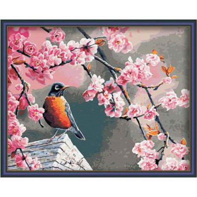 De la lona, Pintura acrílica, Pintura al óleo principiante kit - pintura 40 * 50 cm de la flor y la imagen del pájaro de pintura al óleo