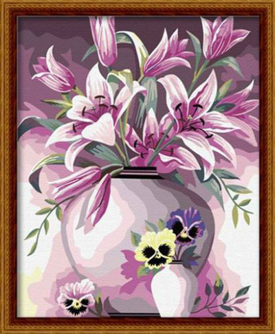 paintboy painting with numbers - environmental acrylic paint - flower picture oil painting G073