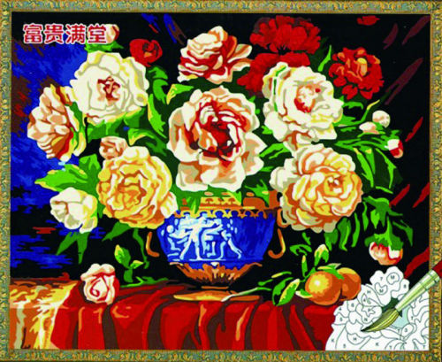 diy oil painting by numbers - flower design photo acrylic paint - paint boy 40*50cm G074
