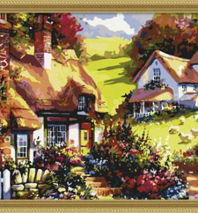 Pintura de acrílico por números - pintura 40 * 50cm-factory de la flor y diseño de la casa