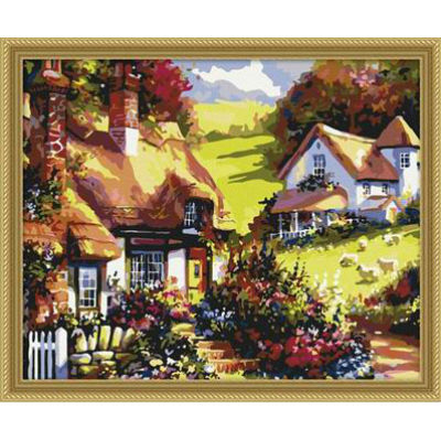 acrylic painting by numbers - paint boy 40*50cm-factory flower and house design