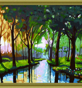 Landschaft diy digitale Ölgemälde- en71-3- astmd- 4236 acrylfarbe- Baum bild malerei
