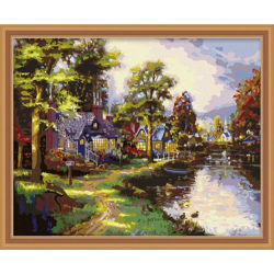 Diy Ölbilder nach zahlen- Ölgemälde für anfänger- Landschaft leinwand Ölgemälde set-diy kunst