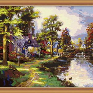 Diy oil pictures by numbers-oil painting beginner kit- landscape canvas oil painting set-diy art