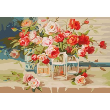 canvas painting set - manufactor - EN71,CE,SGS - OEM-rose oil painting by numbers