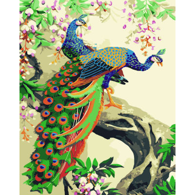 two peacock - painting on canvas - manufactor - EN71,CE,SGS - OEM