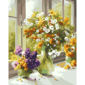 Zwei flaschen Blumen- diy digitale Ölgemälde- manufactor- en71, ce, sgs- OEM