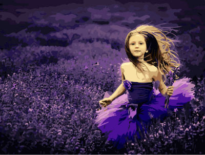 purple girl- paint on canvas - manufactor - EN71,CE,SGS - OEM