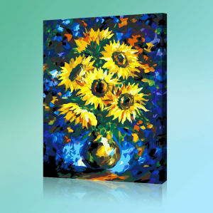 diy oil paint by numbers - manufactor - EN71,CE,SGS - OEM-sunflower painting set