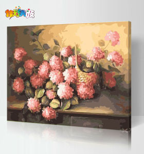 pink flower oil painting by numbers - manufactor - EN71,CE,SGS - OEM