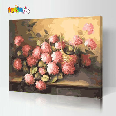 Flores de color rosa pintura al óleo por números - fabricante - en71, Ce, Sgs - OEM