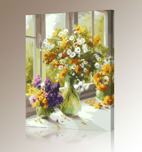 flower picture canvas painting sets - manufactor - EN71,CE,SGS - OEM -diy oil painting by numbers