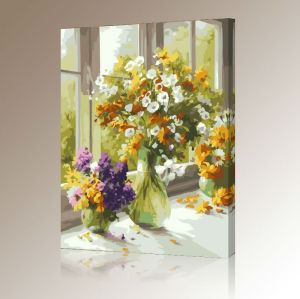flower picture canvas painting sets - manufactor - EN71,CE,SGS - OEM -diy oil painting by numbers