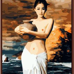 paintboy DIY framed canvas sexy nude woman body painting art by number
