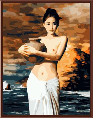 paintboy DIY framed canvas sexy nude woman body painting art by number