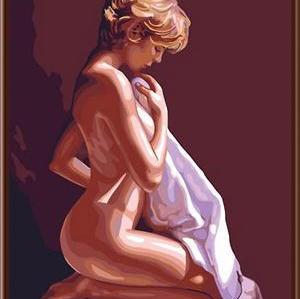 Yiwu manufactory DIY digital nude woman oil painting with number for home decoration