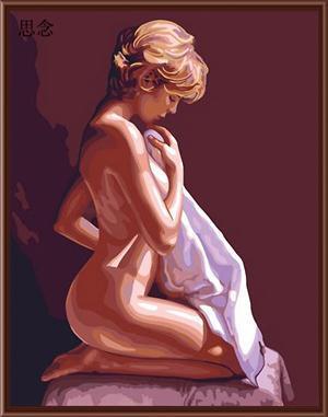 Yiwu manufactory DIY digital nude woman oil painting with number for home decoration