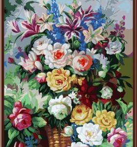 Diy hechos a mano famoso canvos pintura por número de la flor